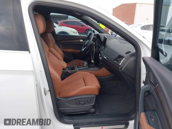 2023 Audi Q5 S line Premium Plus with VIN WA1EABFY3P2122520, listed as a IAAI auction lot 42179826 with 23,020 mi miles and . Bid and sale history available at DreamBid. Image 5.