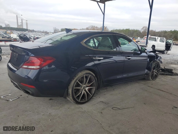2019 Genesis G70 3.3T Advanced with VIN KMTG34LE0KU027801, listed as a Copart auction lot 85866414 with 43,114 mi miles and Salvage Title. Bid and sale history available at carsss.com. Image 3.