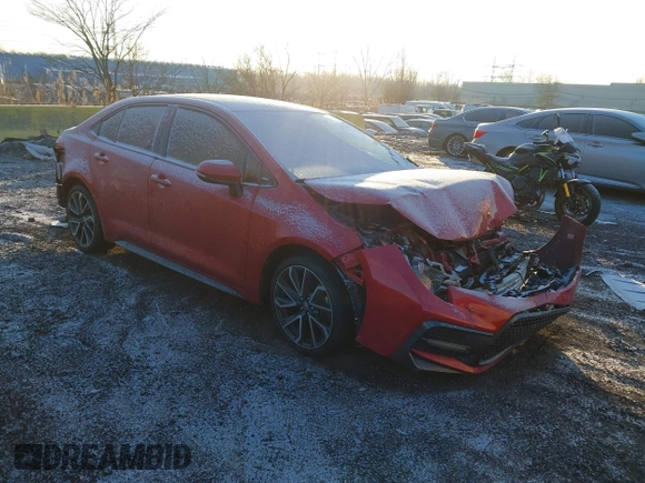 2020 Toyota Corolla SE with VIN JTDS4RCEXLJ014799, listed as a IAAI auction lot 41322672 with 83,984 mi miles. Bid and sale history available at carsss.com. Image 1.