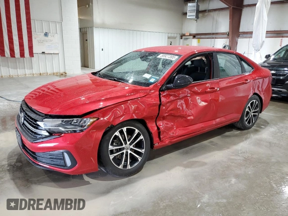 2024 Volkswagen Jetta Sport with VIN 3VWBM7BU2RM085503, listed as a Copart auction lot 58927395 with 1,846 mi miles and Salvage title. Bid and sale history available at DreamBid. Image 1.