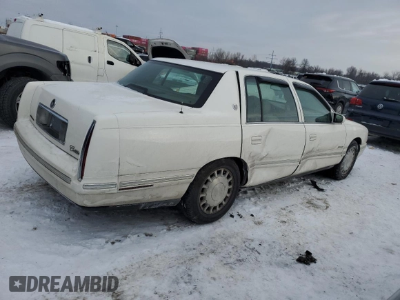 1998 Cadillac DeVille with VIN 1G6KD54YXWU765831, listed as a Copart auction lot 88877175 with 0 mi miles and Salvage Title. Bid and sale history available at carsss.com. Image 3.