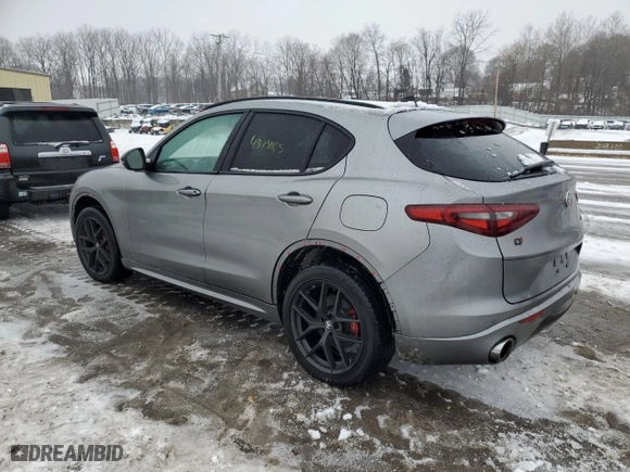 2021 Alfa Romeo Stelvio Ti with VIN ZASPAKBN9M7D20776, listed as a Copart auction lot 43731165 with 63,995 mi miles and Salvage Title. Bid and sale history available at carsss.com. Image 2.