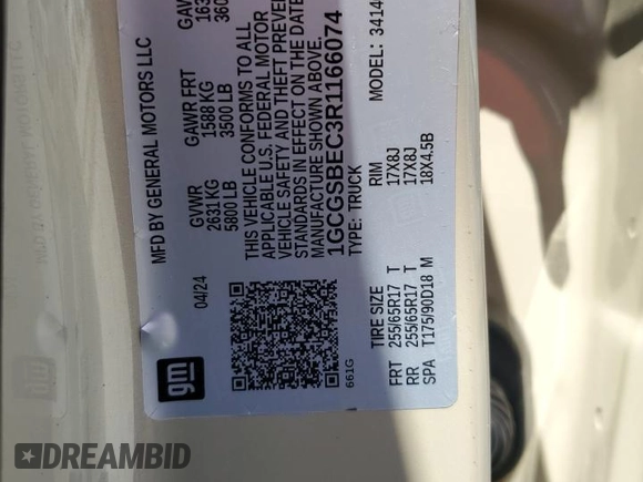 2024 Chevrolet Colorado 2WD Work Truck z VIN 1GCGSBEC3R1166074, wystawiony jako Copart lot #66556495 z przebiegiem 17 213 mil mil oraz Czysty tytuł • Clean title. Historia ofert i sprzedaży dostępna na DreamBid. Obrazek 13.