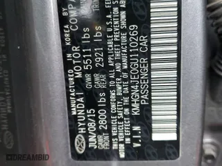 2016 Hyundai Genesis 3.8L with VIN KMHGN4JE0GU110269, listed as a Copart auction lot 49261305 with 33,307 mi miles and Salvage Title. Bid and sale history available at carsss.com. Image 13.