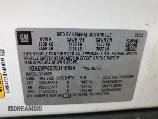 2014 GMC Acadia SLE with VIN 1GKKVPKD7EJ116644, listed as a Copart auction lot 47992995 with 135,757 mi miles and Clean Title. Bid and sale history available at carsss.com. Image 13.