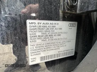 2021 Audi Q7 Premium Plus with VIN WA1LJAF70MD013666, listed as a Copart auction lot 57488155 with 85,068 mi miles and Clean title. Bid and sale history available at DreamBid. Image 10.