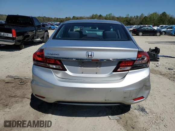 2015 Honda Civic LX with VIN 19XFB2F52FE104119, listed as a Copart auction lot 53857125 with 61,611 mi miles and Salvage Title. Bid and sale history available at carsss.com. Image 6.