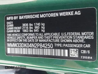 2022 MINI Hardtop 4 Door Cooper z VIN WMW33DK04N2P84250, wystawiony jako IAAI lot #42059692 z przebiegiem 34 238 mil mil oraz . Historia ofert i sprzedaży dostępna na DreamBid. Obrazek 9.