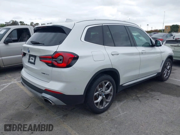 2024 BMW X3 sDrive30i with VIN 5UX43DP00R9W45986, listed as a IAAI auction lot 42202682 with 5,054 mi miles and . Bid and sale history available at DreamBid. Image 4.