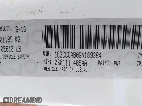 2016 Chrysler 200 Limited with VIN 1C3CCCAB0GN189384, listed as a IAAI auction lot 41292409 with 127,010 mi miles and . Bid and sale history available at carsss.com. Image 9.