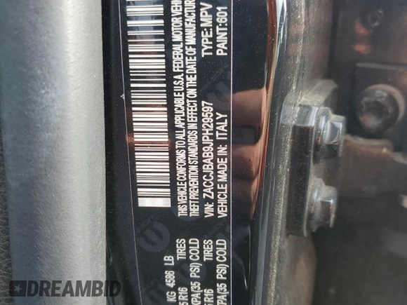2018 Jeep Renegade Sport с VIN ZACCJBAB9JPH29597, выставлен на аукционе Copart как лот 54563915 с пробегом 88 042 миль миль и Списание • Salvage title. История ставок и продаж доступна на DreamBid. Изображение 13.