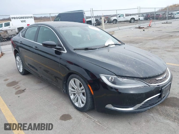 2015 Chrysler 200 Limited with VIN 1C3CCCAB5FN546251, listed as a IAAI auction lot 41860725 with 171,380 mi miles. Bid and sale history available at carsss.com. Image 1.