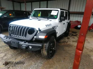 2021 Jeep Wrangler Unlimited Willys with VIN 1C4HJXDN6MW616741, listed as a IAAI auction lot 42009965 with 38,451 mi miles and . Bid and sale history available at DreamBid. Image 17.