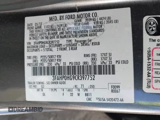 2012 Ford Fusion SE z VIN 3FAHP0HG9CR397752, wystawiony jako IAAI lot #42472550 z przebiegiem 120 135 mil mil oraz . Historia ofert i sprzedaży dostępna na DreamBid. Obrazek 9.