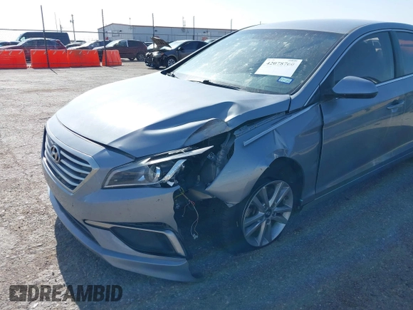 2016 Hyundai Sonata 2.4L with VIN 5NPE24AF0GH363180, listed as a IAAI auction lot 42078760 with 150,430 mi miles and . Bid and sale history available at carsss.com. Image 6.