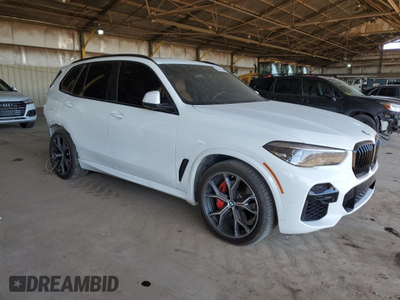 2022 BMW X5 sDrive40i with VIN 5UXCR4C04N9K22970, listed as a Copart auction lot 50420305 with 56,500 mi miles and Salvage Title. Bid and sale history available at carsss.com. Image 4.