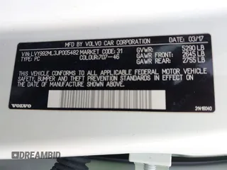 2018 Volvo S90 Inscription with VIN LVY992ML3JP005482, listed as a IAAI auction lot 41966556 with 136,908 mi miles. Bid and sale history available at carsss.com. Image 9.