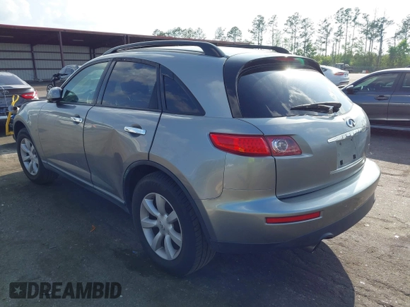 2005 Infiniti FX35 with VIN JNRAS08W25X220360, listed as a IAAI auction lot 41937461 with 214,052 mi miles. Bid and sale history available at carsss.com. Image 3.