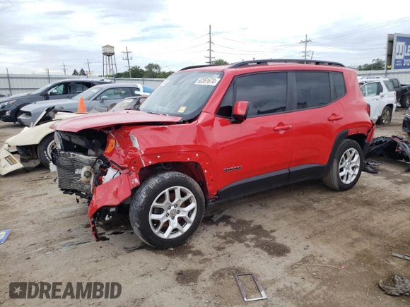 2018 Jeep Renegade Latitude with VIN ZACCJABBXJPJ15549, listed as a Copart auction lot 63361674 with 75,809 mi miles and Non repairable. Bid and sale history available at DreamBid. Image 1.