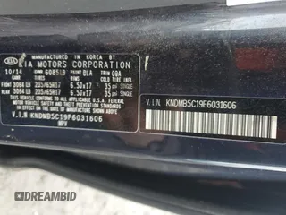 2015 Kia Sedona LX with VIN KNDMB5C19F6031606, listed as a Copart auction lot 51302835 with 96,356 mi miles and Salvage Title. Bid and sale history available at DreamBid. Image 14.
