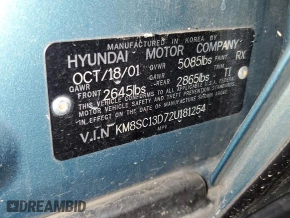 2002 Hyundai Santa Fe GLS with VIN KM8SC13D72U181254, listed as a Copart auction lot 78072414 with 115,759 mi miles and Salvage Title. Bid and sale history available at carsss.com. Image 12.