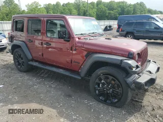 2021 Jeep Wrangler Unlimited Sport S with VIN 1C4HJXDGXMW785601, listed as a Copart auction lot 57342445 with 57,147 mi miles and Salvage title. Bid and sale history available at DreamBid. Image 4.