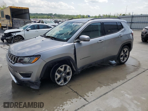 2019 Jeep Compass Limited with VIN 3C4NJCCB8KT675599, listed as a Copart auction lot 54656515 with 107,571 mi miles and Salvage title. Bid and sale history available at DreamBid. Image 1.