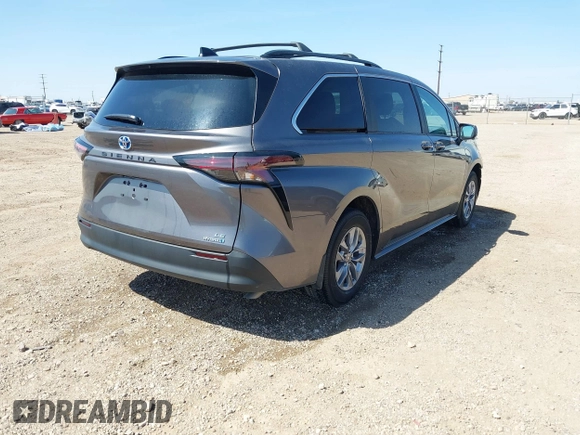 2024 Toyota Sienna LE with VIN 5TDKRKEC2RS215953, listed as a IAAI auction lot 41889509 with 6,375 mi miles. Bid and sale history available at carsss.com. Image 4.