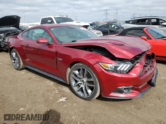 2015 Ford Mustang GT with VIN 1FA6P8CF9F5329284, listed as a Copart auction lot 50054605 with 9,189 mi miles and Salvage Title. Bid and sale history available at DreamBid. Image 4.
