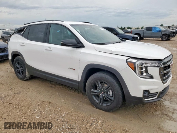 2024 GMC Terrain AT4 with VIN 3GKALYEG4RL184847, listed as a Copart auction lot 57438935 with 12,135 mi miles and Salvage title. Bid and sale history available at DreamBid. Image 4.