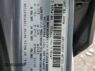 2013 Mazda 3 i Touring with VIN JM1BL1L79D1779302, listed as a Copart auction lot 50829575 with 184,347 mi miles and Salvage Title. Bid and sale history available at carsss.com. Image 12.