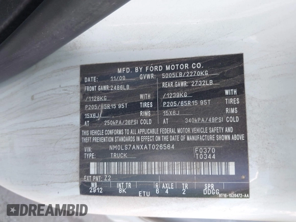 2010 Ford Transit Connect XL с VIN NM0LS7ANXAT026564, выставлен на аукционе IAAI как лот 40009384 с пробегом 247 975 миль миль и . История ставок и продаж доступна на DreamBid. Изображение 9.