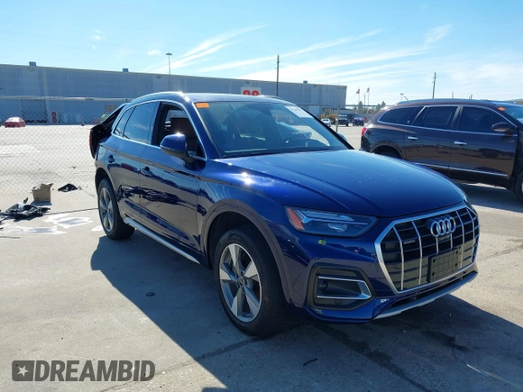 2023 Audi Q5 Premium Plus with VIN WA1BBAFYXP2195975, listed as a IAAI auction lot 41309879 with 11,124 mi miles and . Bid and sale history available at DreamBid. Image 1.