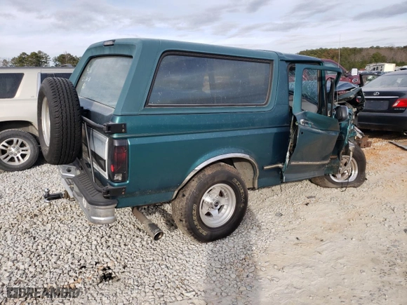 1996 Ford Bronco Custom with VIN 1FMEU15H4TLA04016, listed as a Copart auction lot 76287594 with 0 mi miles and Non Repairable. Bid and sale history available at carsss.com. Image 2.