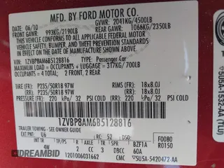 2011 Ford Mustang V6 with VIN 1ZVBP8AM6B5128816, listed as a IAAI auction lot 41763956 with 114,701 mi miles and . Bid and sale history available at carsss.com. Image 9.