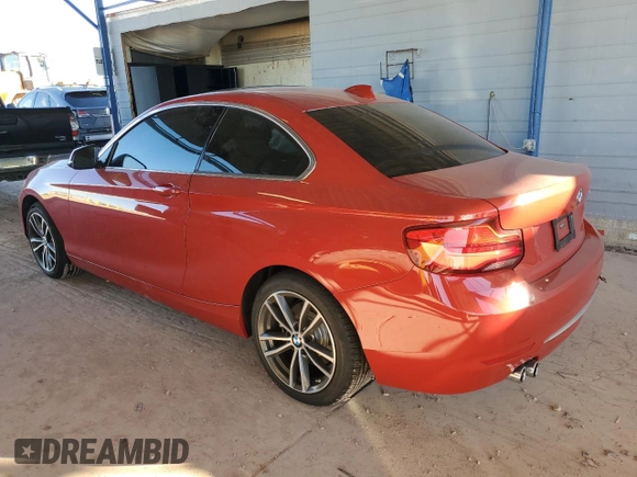 2018 BMW 2 Series 230i with VIN WBA2J1C50JVB98568, listed as a Copart auction lot 83995374 with 13,991 mi miles and Salvage Title. Bid and sale history available at carsss.com. Image 2.