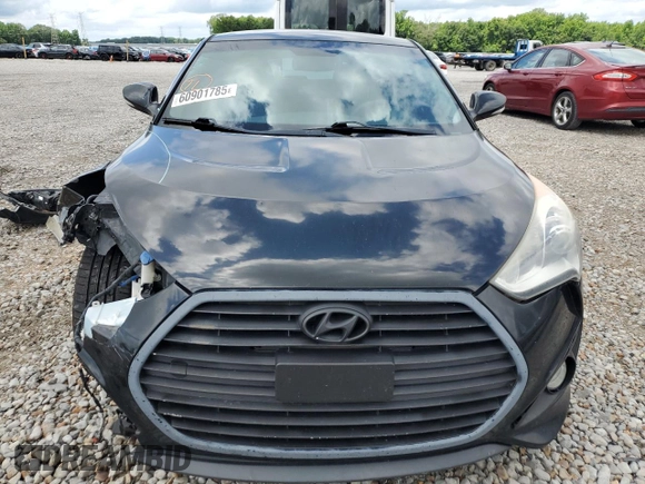 2013 Hyundai Veloster Turbo with VIN KMHTC6AE2DU177578, listed as a Copart auction lot 60901785 with Not provided miles and Salvage title. Bid and sale history available at DreamBid. Image 5.