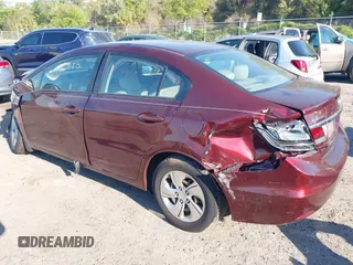 2015 Honda Civic LX with VIN 19XFB2F59FE026566, listed as a IAAI auction lot 41898679 with 42,112 mi miles. Bid and sale history available at carsss.com. Image 3.
