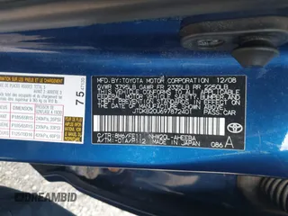 2009 Toyota Prius with VIN JTDKB20U697872401, listed as a IAAI auction lot 42190775 with 207,492 mi miles. Bid and sale history available at carsss.com. Image 9.