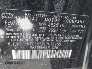 2023 Genesis G70 2.0T z VIN KMTG34TA1PU122551, wystawiony jako IAAI lot #41474272 z przebiegiem 38 964 mil mil oraz . Historia ofert i sprzedaży dostępna na DreamBid. Obrazek 9.