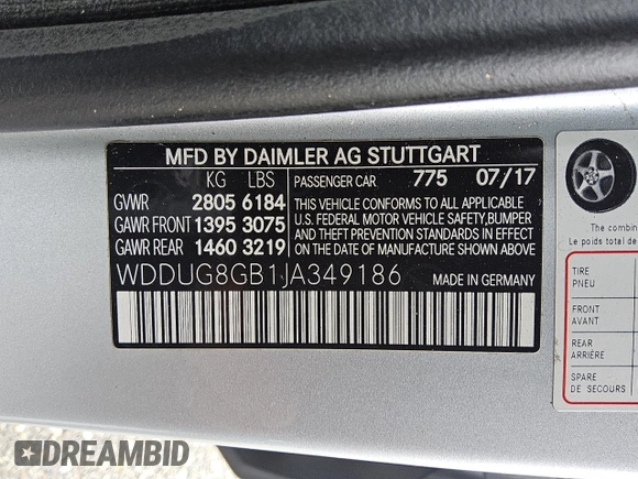 2018 Mercedes-Benz S 560 with VIN WDDUG8GB1JA349186, listed as a Copart auction lot 51343815 with 88,205 mi miles and Clean Title. Bid and sale history available at carsss.com. Image 13.