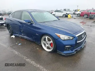 2017 Infiniti Q50 Red Sport 400 with VIN JN1FV7AP6HM850156, listed as a IAAI auction lot 41079908 with 101,848 mi miles. Bid and sale history available at carsss.com. Image 1.