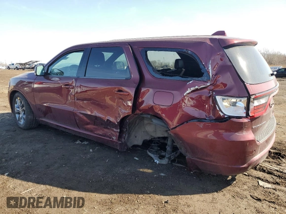 2020 Dodge Durango GT with VIN 1C4RDHDG8LC259856, listed as a Copart auction lot 48976675 with 92,909 mi miles and Salvage title. Bid and sale history available at DreamBid. Image 2.