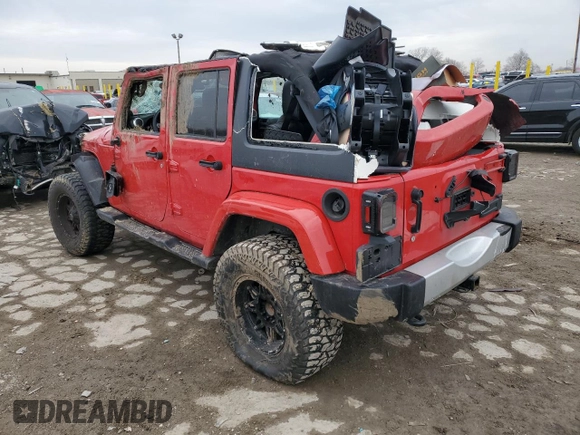 2014 Jeep Wrangler Unlimited Sahara with VIN 1C4BJWEG3EL292912, listed as a Copart auction lot 46402825 with 91,392 mi miles and Salvage Title. Bid and sale history available at carsss.com. Image 2.