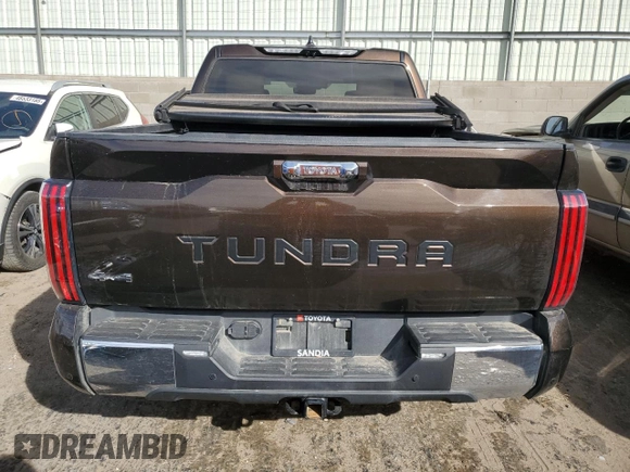2024 Toyota Tundra 1794 Edition with VIN 5TFMA5DBXRX188084, listed as a Copart auction lot 49468325 with 34,373 mi miles and Salvage title. Bid and sale history available at DreamBid. Image 6.