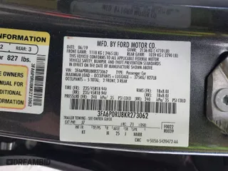 2019 Ford Fusion Hybrid Titanium with VIN 3FA6P0RU8KR273062, listed as a IAAI auction lot 41814102 with 70,877 mi miles. Bid and sale history available at carsss.com. Image 9.