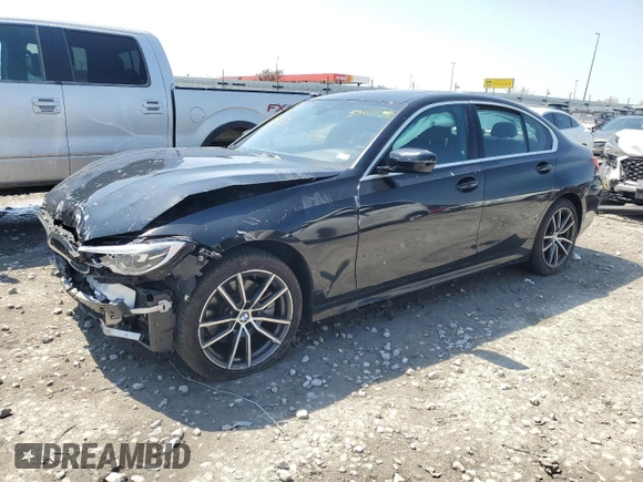 2020 BMW 3 Series 330i xDrive with VIN 3MW5R7J02L8B06525, listed as a Copart auction lot 53407385 with Not provided miles and Salvage title. Bid and sale history available at DreamBid. Image 1.
