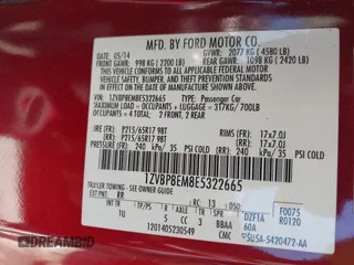 2014 Ford Mustang V6 with VIN 1ZVBP8EM8E5322665, listed as a IAAI auction lot 41817768 with 97,405 mi miles. Bid and sale history available at carsss.com. Image 9.