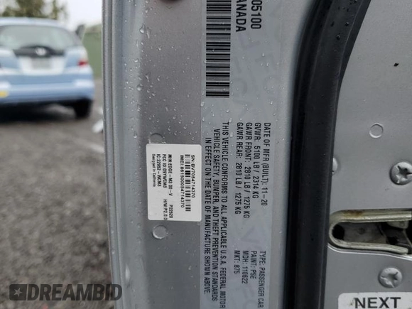 2021 Chrysler 300 S with VIN 2C3CCABG4MH505100, listed as a Copart auction lot 49929705 with Not provided miles and Clean title. Bid and sale history available at DreamBid. Image 13.