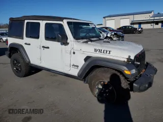 2022 Jeep Wrangler Unlimited Willys with VIN 1C4HJXDM7NW272815, listed as a Copart auction lot 80557734 with Not Provided miles and Clean Title. Bid and sale history available at DreamBid. Image 4.